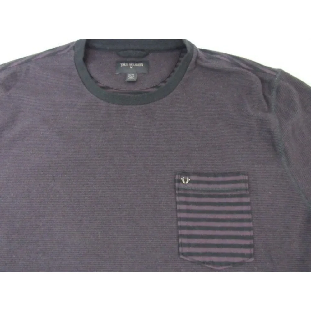 True Religion Monogram Burgundy Red Crew Neck Shirt Sz XL 100% Cotton